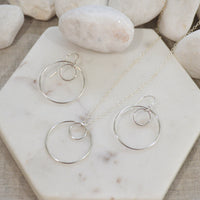 Solarius Double Ring 14k Gold or Sterling Silver Earrings