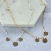 Raina 14K Gold filled or Sterling silver 3 disc Necklace