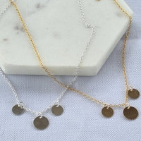 Raina 14K Gold filled or Sterling silver 3 disc Necklace