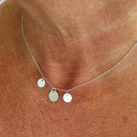 Raina 14K Gold filled or Sterling silver 3 disc Necklace