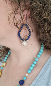 Vera Earrings Red Sea Bamboo Coral or Lapis Lazuli