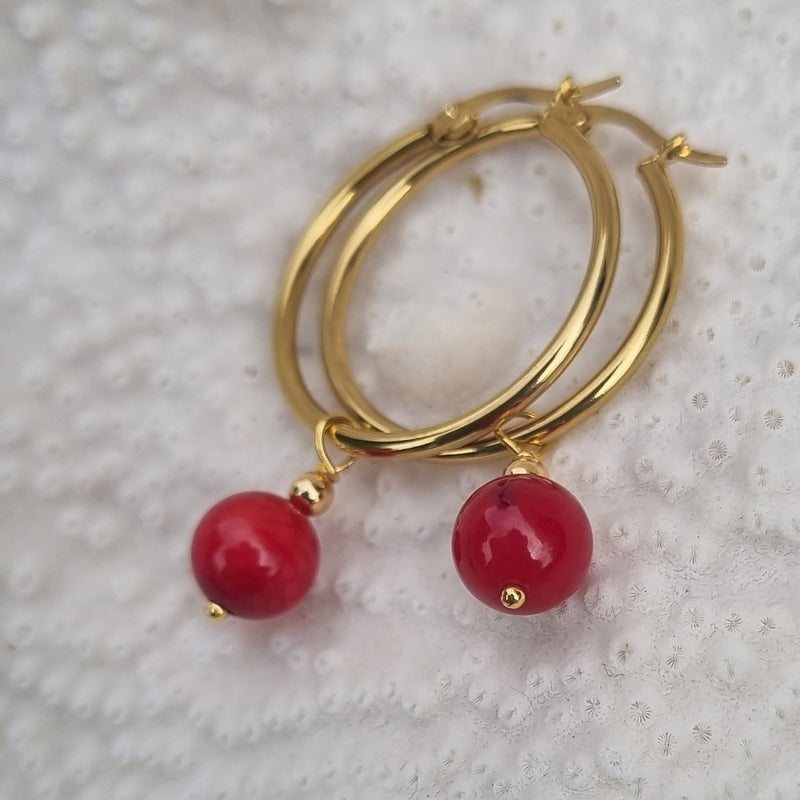 Praia Coral Hoop Earrings