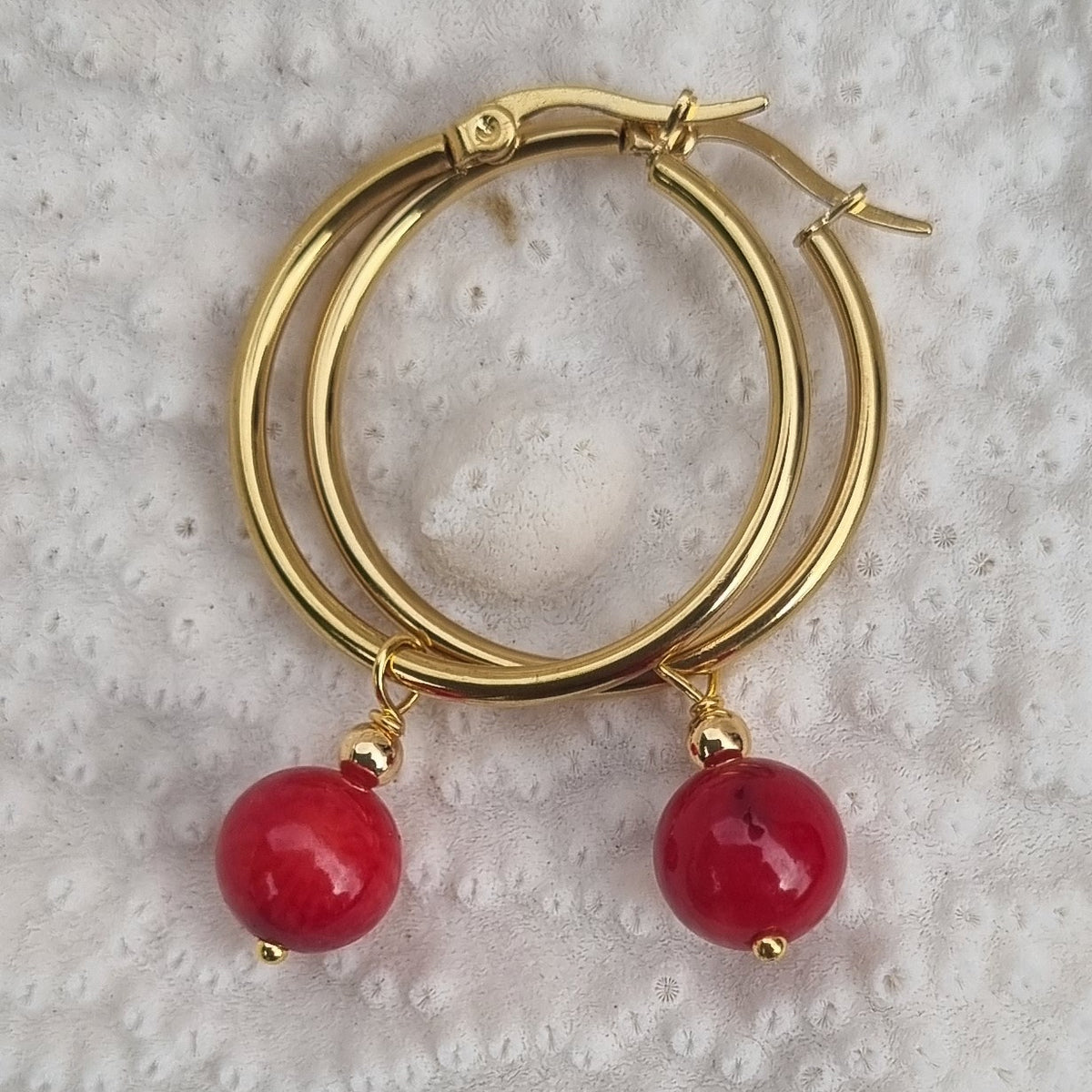 Praia Coral Hoop Earrings