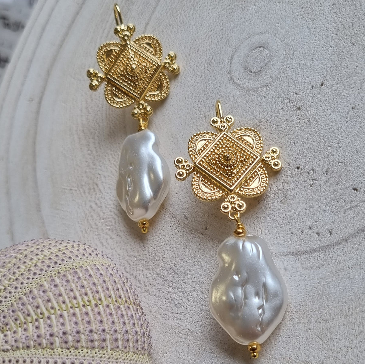 Aphrodite Pearl Drop Earrings