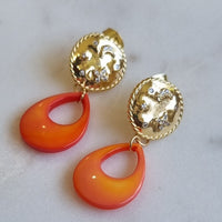 Aphrodite Citrus Mother of Pearl Stud Earrings