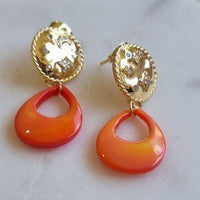 Aphrodite Citrus Mother of Pearl Stud Earrings