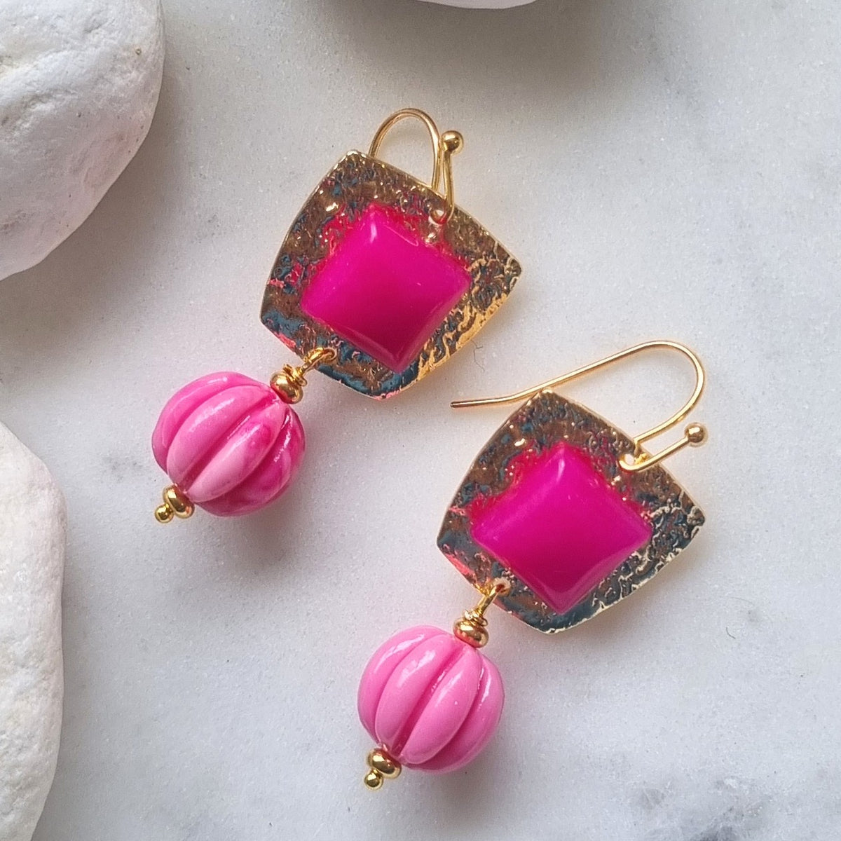 Kiara Pumpkin bead earrings