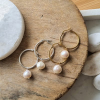 Rebecca Freshwater Pearl hoop Earrings