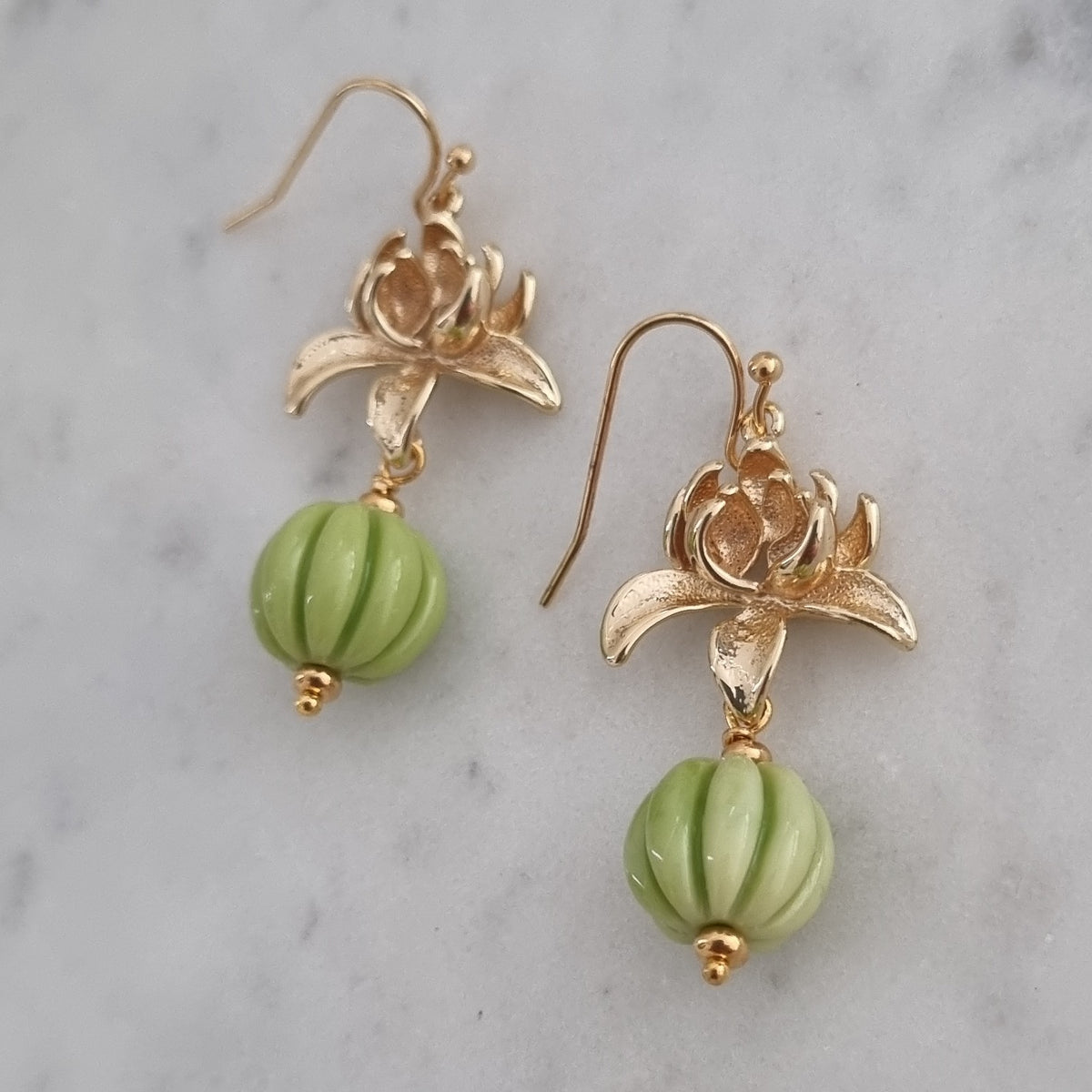 Kiara Pumpkin bead earrings