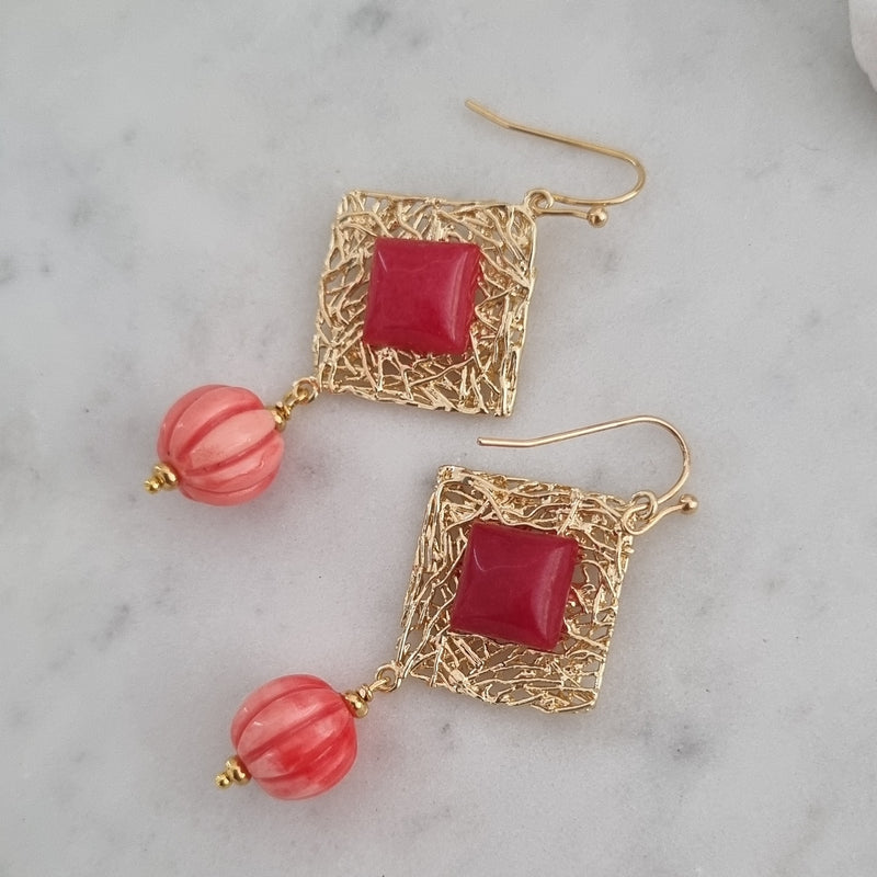 Kiara Pumpkin bead earrings