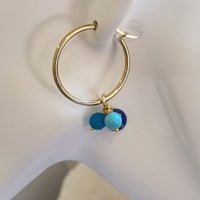 Aphrodite Marine Lapis Lazuli, Turquoise Hoop Earrings