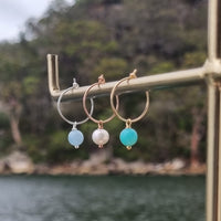 Faye 26 Gemstone Hoops Silver, Rose or Yellow Gold