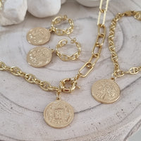 Dolce Mariner 18k Gold Plated Chain Coin Necklace