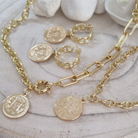 Dolce Mariner 18k Gold Plated Chain Coin Bracelet