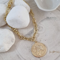 Dolce Mariner 18k Gold Plated Chain Coin Bracelet