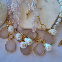 Maria Rose Quartz Pearl Pendant Necklace