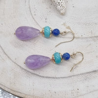 Tania Amethyst, Amazonite & Lapis Lazuli Earring