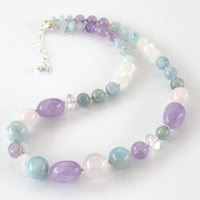 Cara Sterling Silver Rose Quartz, Aquamarine & Amethyst Earrings