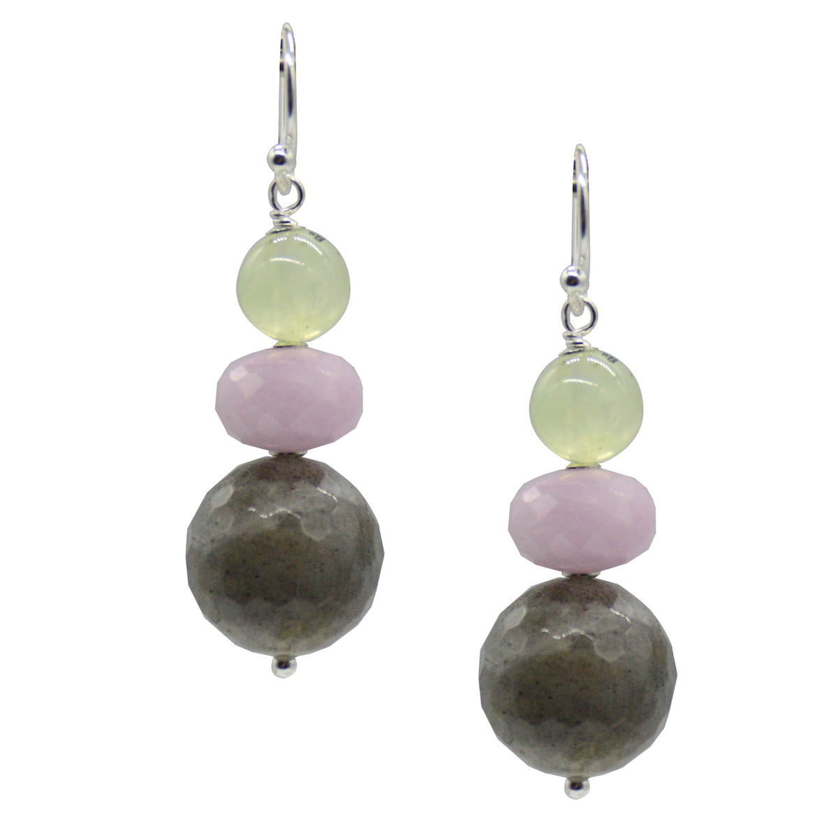 Cara Sterling Silver Labradorite, Kunzite & Prehnite Earrings