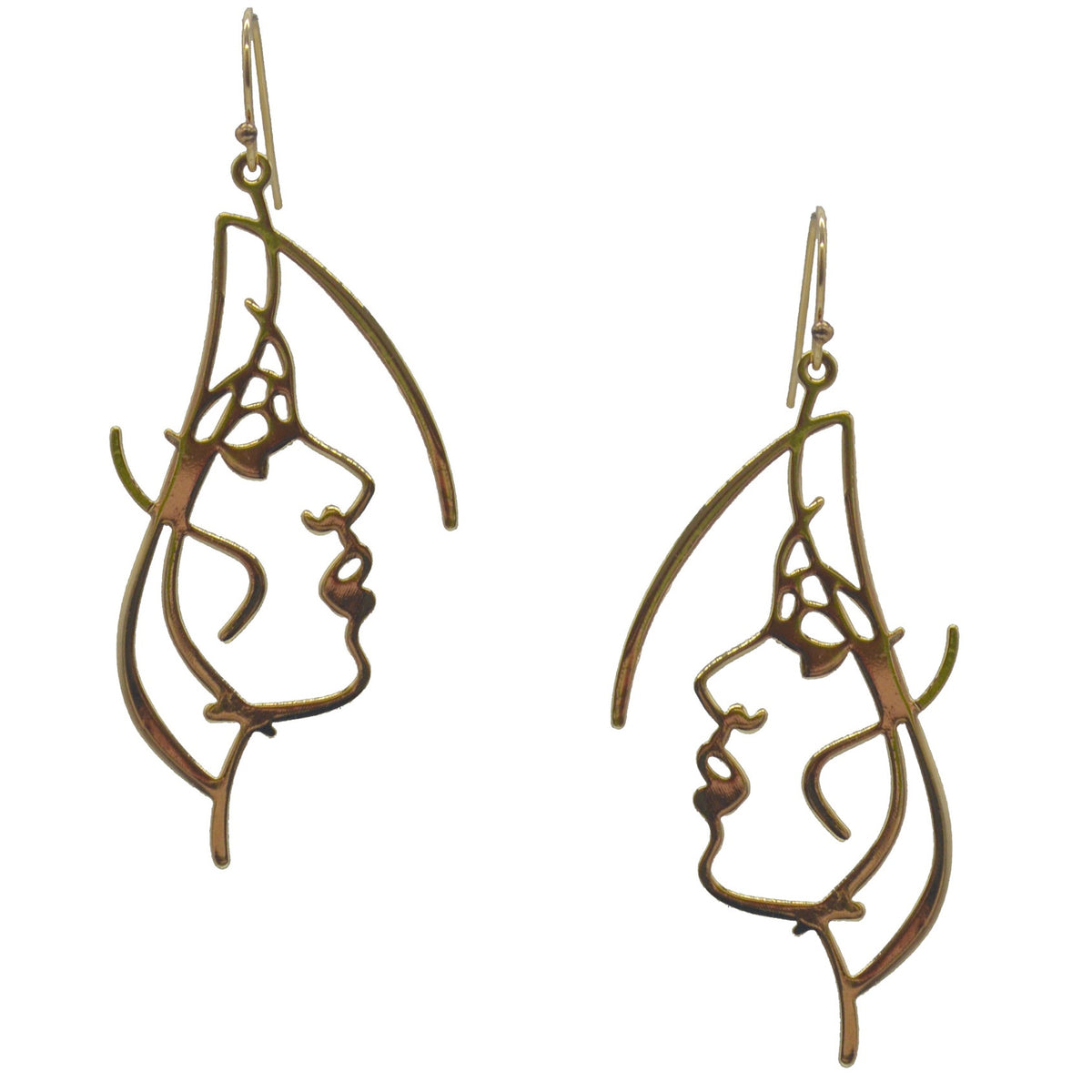 Face Earrings Gold or Silver