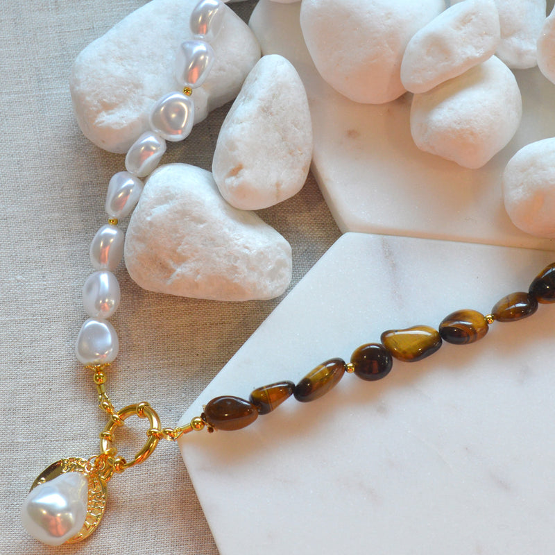 Maria Tiger Eye Pendant Necklace