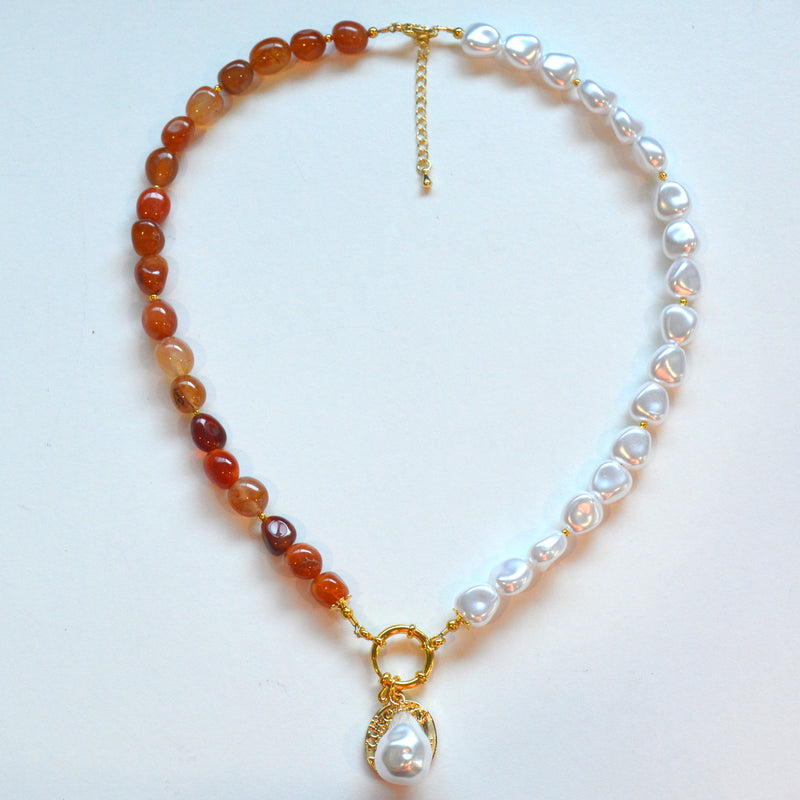 Maria Red Agate Pendant Necklace