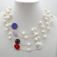 Tin Cup Freshwater Pearl Gemstone bracelets