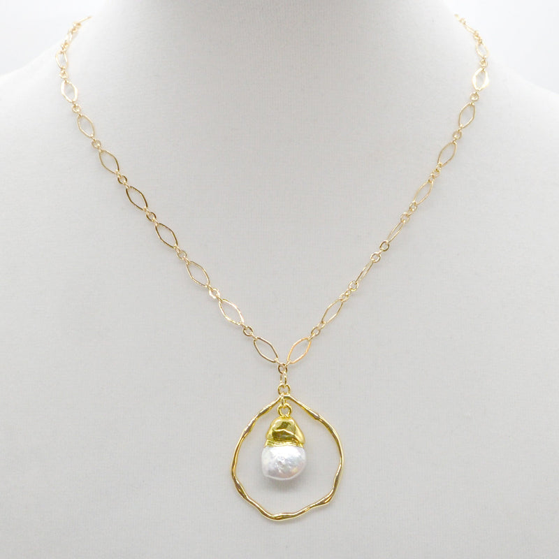 Baco Gold Baroque Pearl pendant Earrings