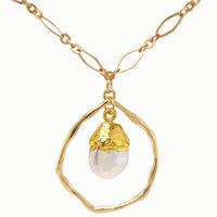 Baco Gold Baroque Pearl pendant Necklace