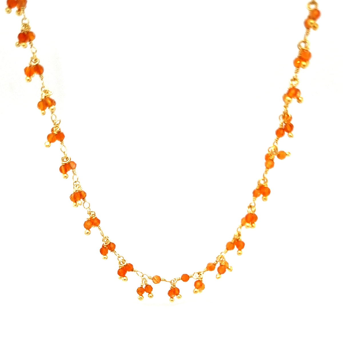 Raindrop multi drop Carnelian necklace