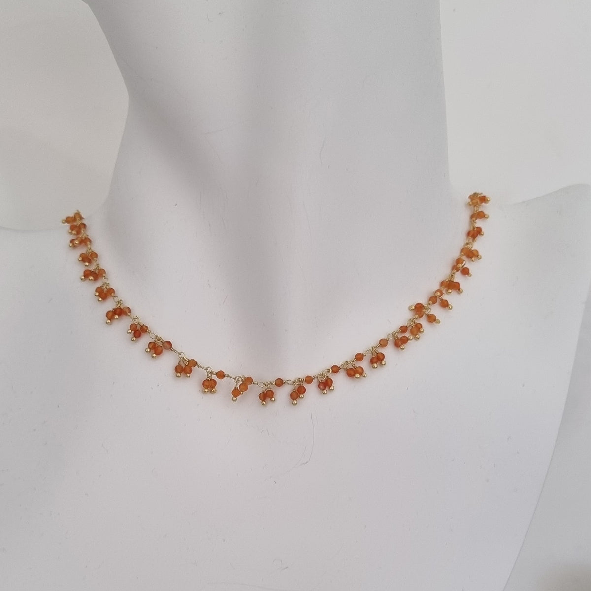 Raindrop multi drop Carnelian necklace