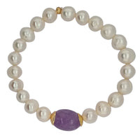 Tin Cup Freshwater Pearl Gemstone bracelets