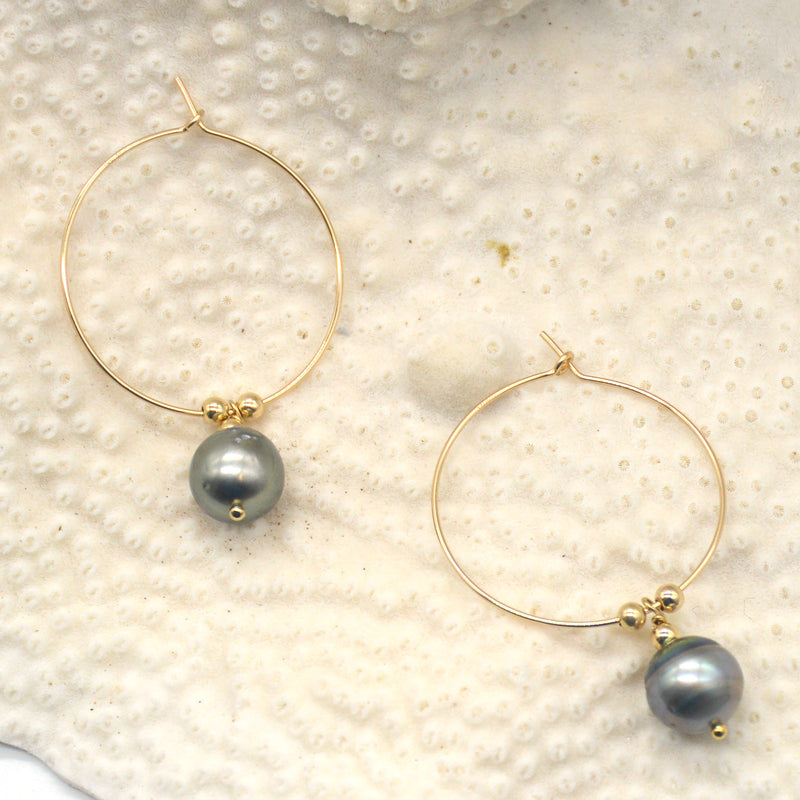 Venus Tahitian Pearl Earrings 14k Gold filled or Sterling Silver