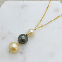 Charlotte South Sea & Tahitian Gold filled Pendant necklace