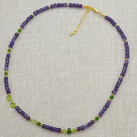 Jasmine Amethyst, Peridot and Chrome Diopside Necklace