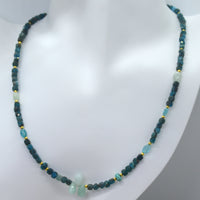 Jasmine Apatite, Emerald and Chrysocolla Necklace