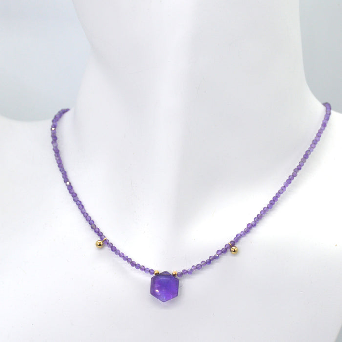 Demi Amethyst 14k Gold filled choker Necklace