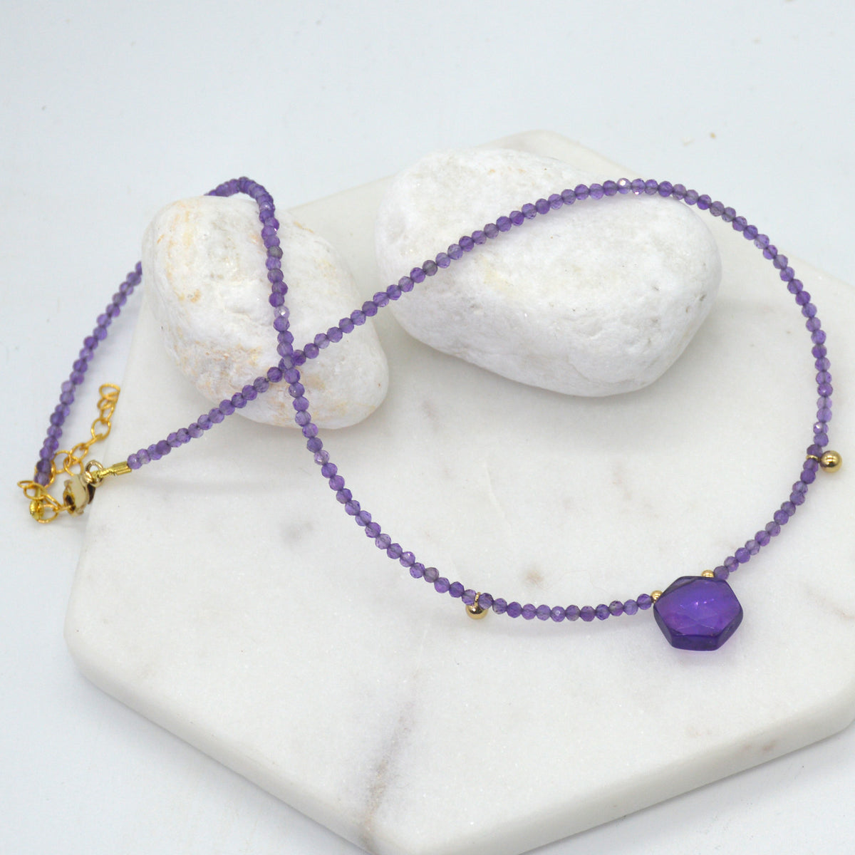 Demi Amethyst 14k Gold filled choker Necklace