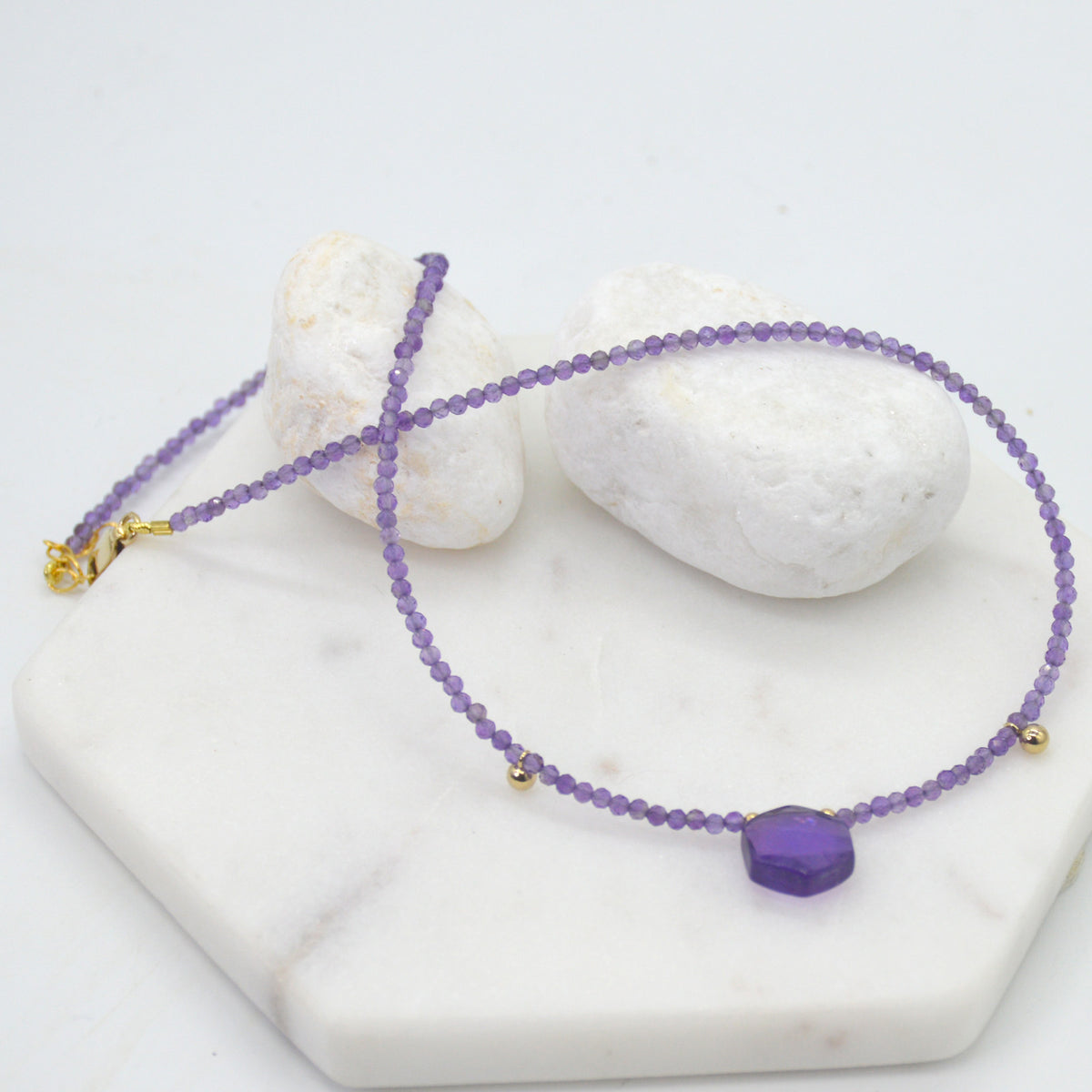 Demi Amethyst 14k Gold filled choker Necklace