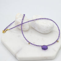 Demi Amethyst 14k Gold filled choker Necklace