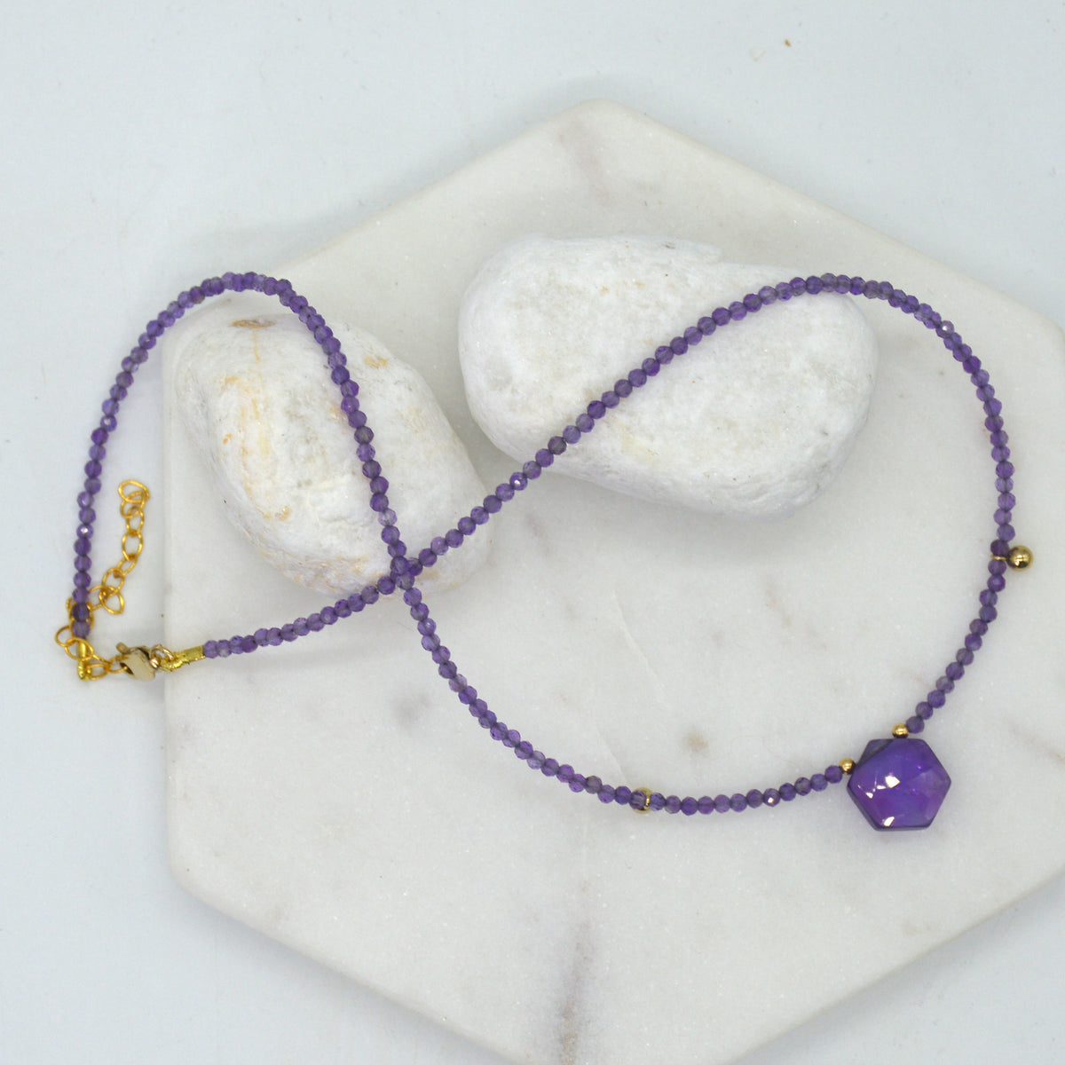 Demi Amethyst 14k Gold filled choker Necklace