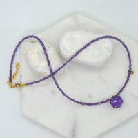 Demi Amethyst 14k Gold filled choker Necklace