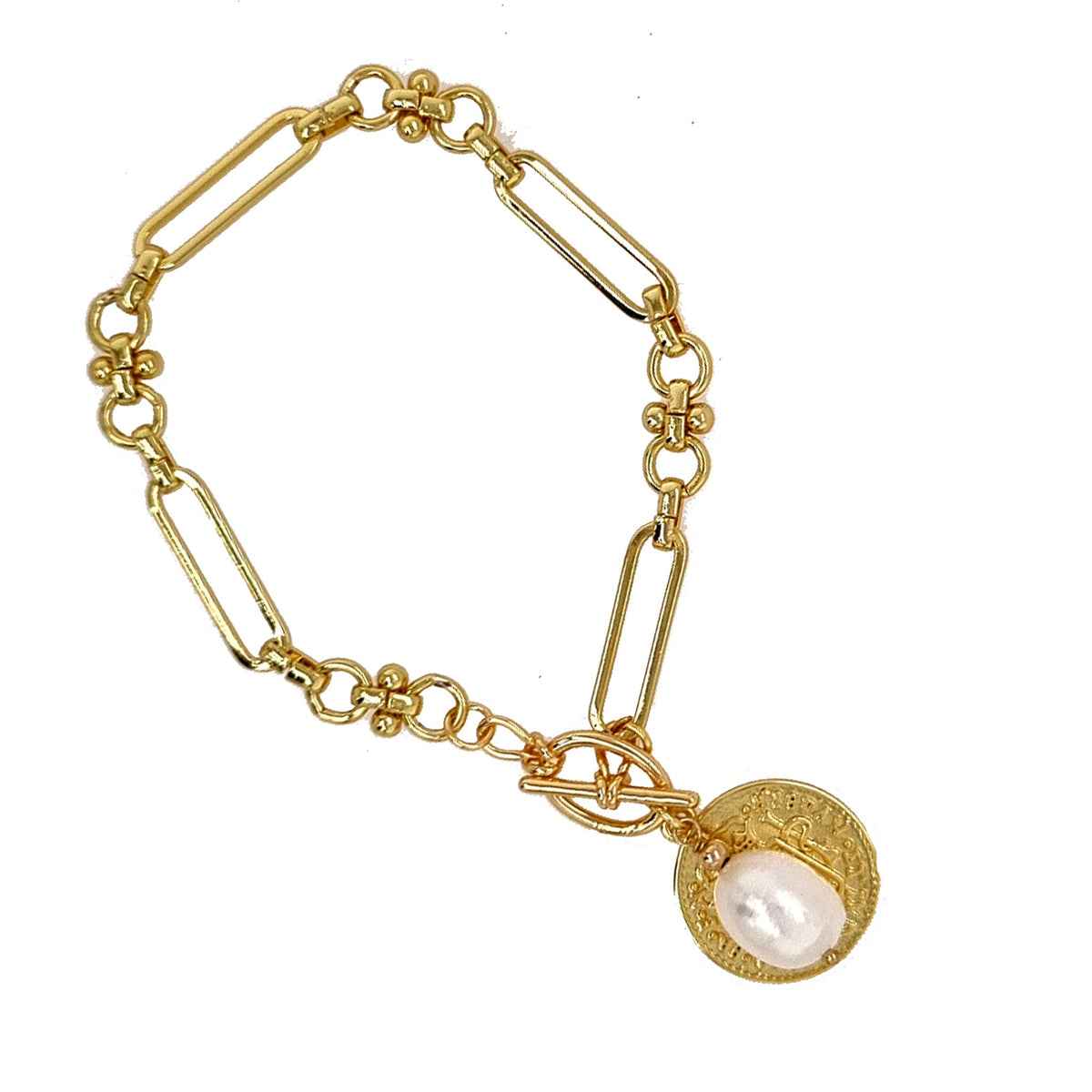 Victoria Fresh Water Pearl 18k Gold plate Bracelet