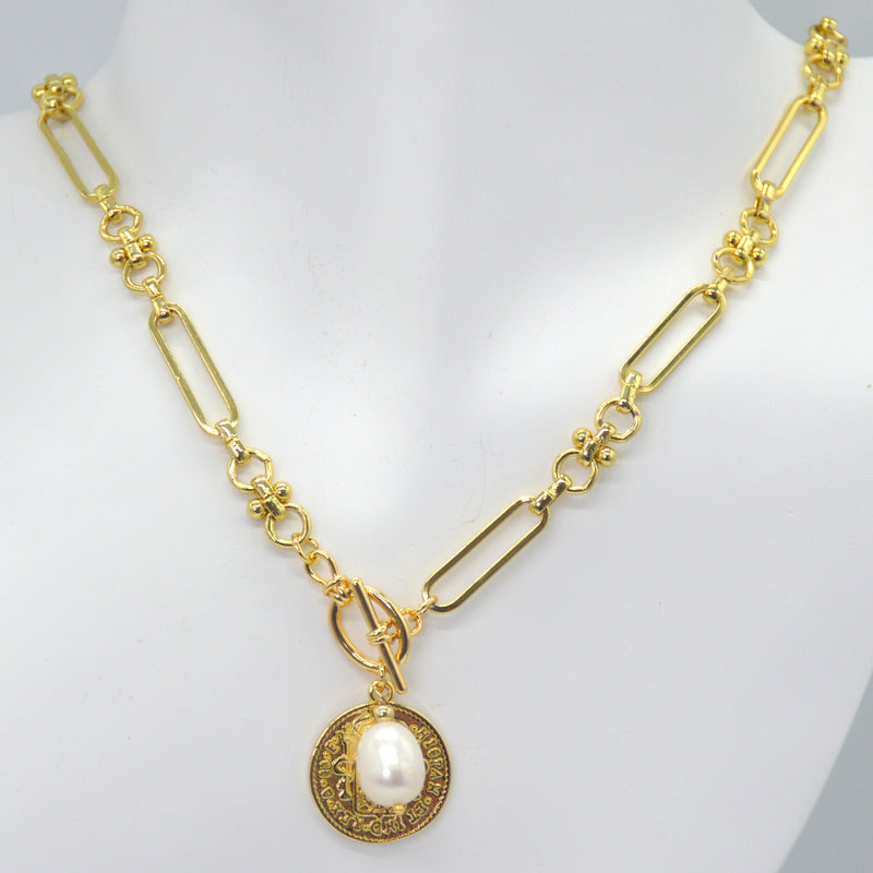 Victoria Fresh Water Pearl 18k Gold plate Necklace