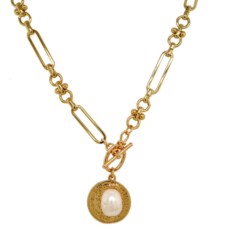 Victoria Fresh Water Pearl 18k Gold plate Necklace