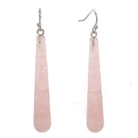 Martinique Gemstone long drop Earrings Rose Quartz