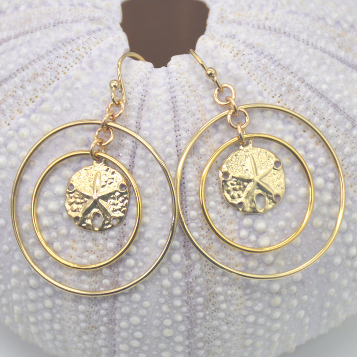 Solarius 14 gold Filled earrings Sand Dollar