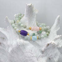 Deva Jadiete Bracelets Aquamarine, Amethyst or Morganite