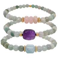 Deva Jadiete Bracelets Aquamarine, Amethyst or Morganite