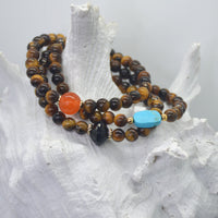 Deva Onyx, Carnelian and Turquoise earrings